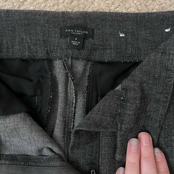 Ann Taylor Gray Dress Pants Straight-Leg - Picture 2 of 5